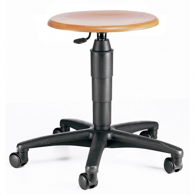 Hocker, höhenverstellbar 42-55 cm, fahrbar, mit Gasfeder, 